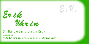 erik uhrin business card